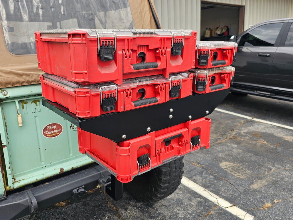 One and a half Packout rack for Trailer hitch adapter