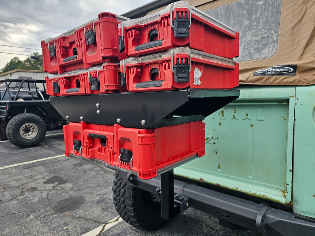 One and a half Packout rack for Trailer hitch adapter